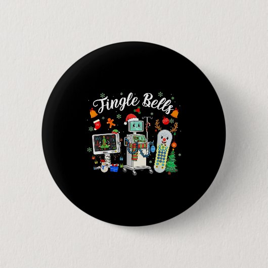 Jingle Bells Er Nurse Funny Christmas Tech Nursing Button (Vorderseite)