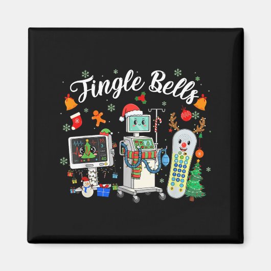 Jingle Bells Er Nurse Funny Christmas Tech Nursing Magnet (Vorne)