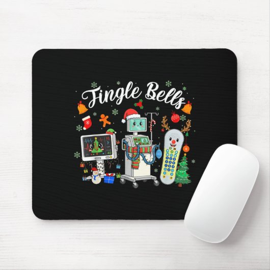 Jingle Bells Er Nurse Funny Christmas Tech Nursing Mousepad (Mit Mouse)