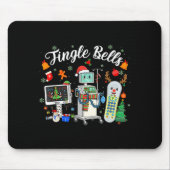 Jingle Bells Er Nurse Funny Christmas Tech Nursing Mousepad (Vorne)