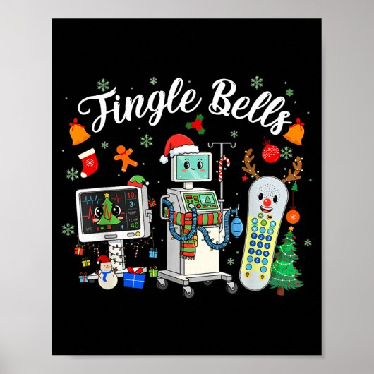Jingle Bells Er Nurse Funny Christmas Tech Nursing Poster (Vorne)