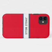 JINGLE BELLS Festivals Moderne rote Streifen Case-Mate iPhone Hülle (Rückseite (Horizontal))