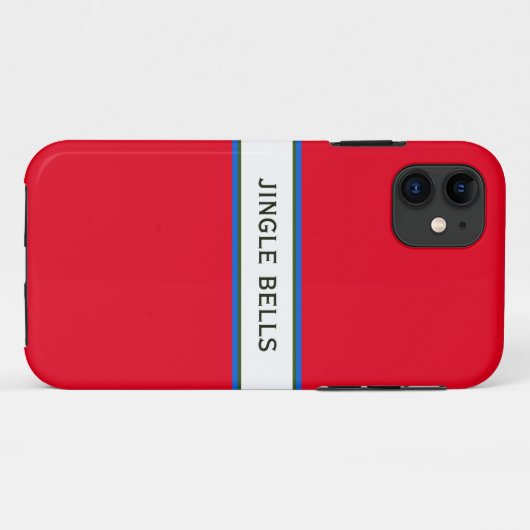 JINGLE BELLS Festivals Moderne rote Streifen Case-Mate iPhone Hülle (Rückseite (Horizontal))