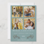 Jingle Bells Foto Collage Weihnachten | Aquamarin (Vorderseite)