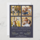 Jingle Bells Foto Collage Weihnachten | Blau (Vorderseite)