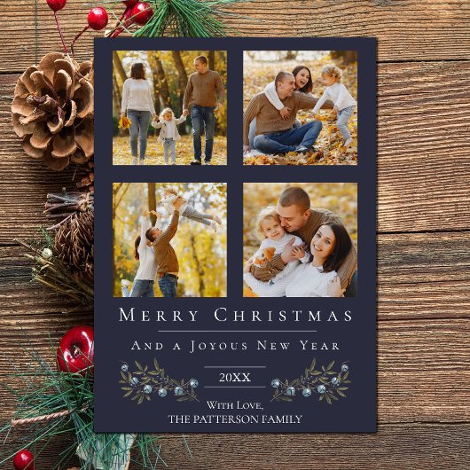 Jingle Bells Foto Collage Weihnachten | Blau