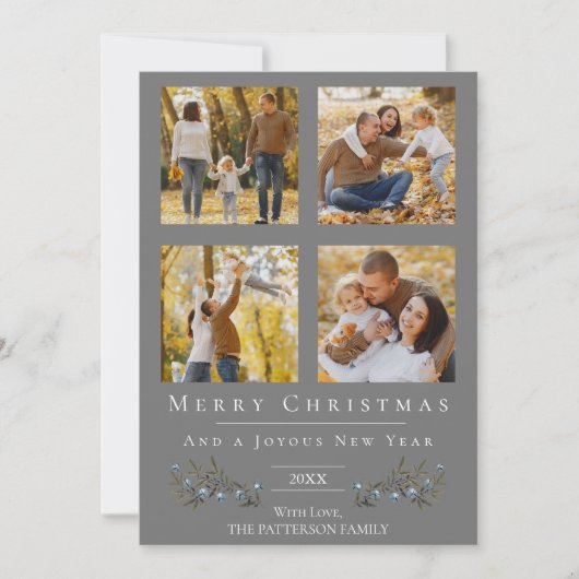 Jingle Bells Foto Collage Weihnachten | Grau (Vorderseite)