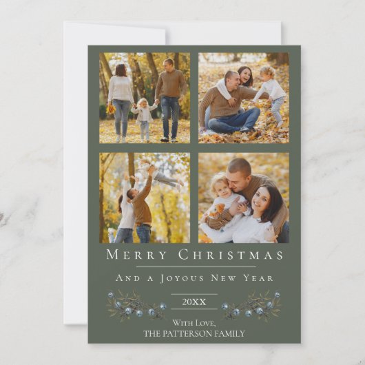 Jingle Bells Foto Collage Weihnachten | Green (Vorderseite)
