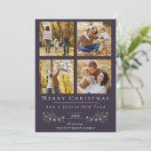 Jingle Bells Foto Collage Weihnachten | Lila (Stehend Vorderseite)