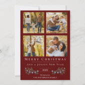 Jingle Bells Foto Collage Weihnachten | Rot (Vorderseite)