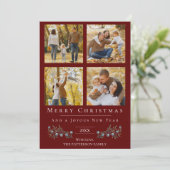 Jingle Bells Foto Collage Weihnachten | Rot (Stehend Vorderseite)