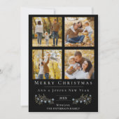 Jingle Bells Foto Collage Weihnachten | Schwarz (Vorderseite)