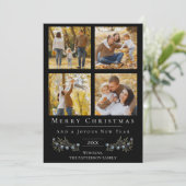 Jingle Bells Foto Collage Weihnachten | Schwarz (Stehend Vorderseite)