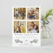 Jingle Bells Foto Collage Weihnachten | Weiß (Stehend Vorderseite)