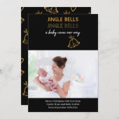 Jingle Bells Foto Holiday Birth Ankündigung (Vorne/Hinten)