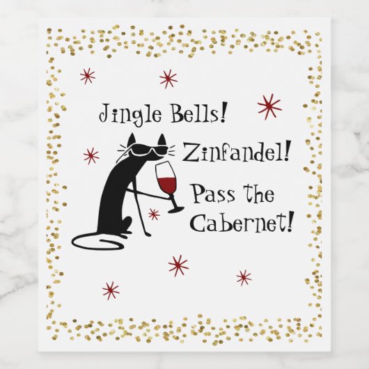 Jingle Bells Funny Christmas Wine Quote Weinetikett (Einzelnes Label)