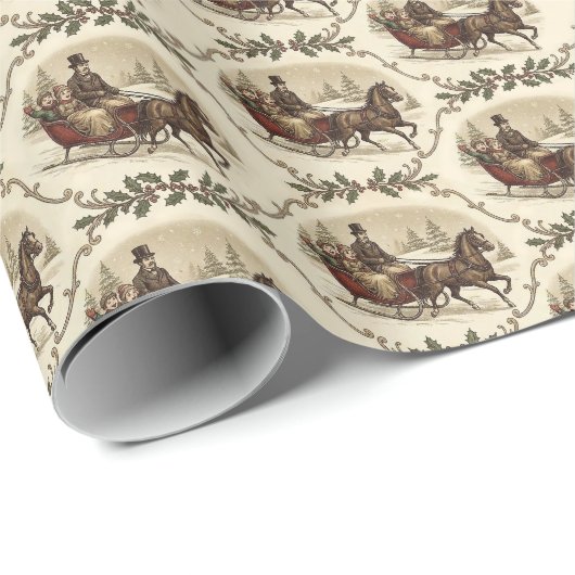 Jingle Bells Geschenkpapier (Rolleneckpunkt)