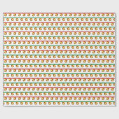 Jingle bells gold tone on white green red geschenkpapier (Flach)