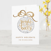 Jingle Bells | Happy Holidays Karte (Gelbe Blume)