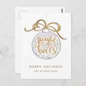 Jingle Bells | Happy Holidays Postkarte (Vorne/Hinten)