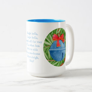 JINGLE BELLS Hohe Blaue Zweifarben-Tasse Zweifarbige Tasse