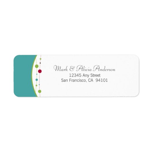 Jingle Bells Holiday Return Address Label (aquamar (Vorne)