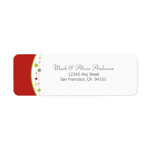 Jingle Bells Holiday Return Address Label (rot) (Vorne)