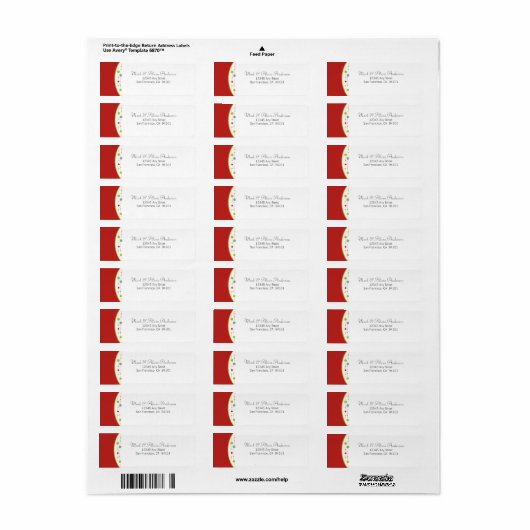 Jingle Bells Holiday Return Address Label (rot) (Vorne)