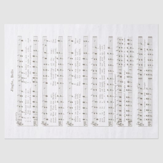 Jingle Bells Holiday Tissue and Decoupage Paper Seidenpapier (Vorderseite)