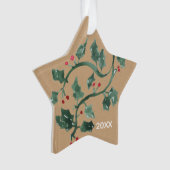 Jingle Bells Holly Holiday Acrylic Ornament (Vorderseite)