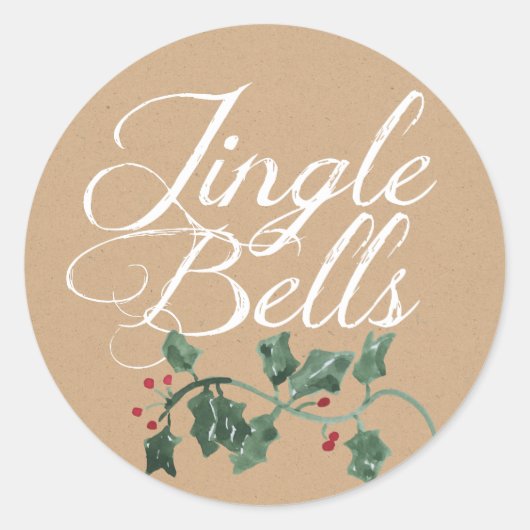 Jingle Bells Holly Holiday Sticker (Vorderseite)