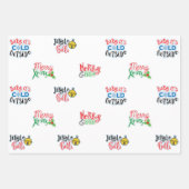 Jingle Bells, Merry Xmas Wrapping Paper Sheets Geschenkpapier Set (Vorderseite)