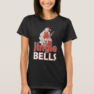 Jingle Bells mit einer lieblichen Frau, die Gitarr T-Shirt