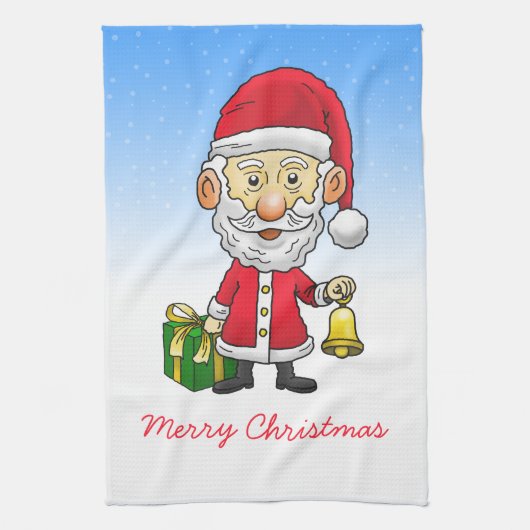 Jingle Bells mit Santa Geschirrtuch (Vertikal)