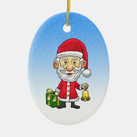 Jingle Bells mit Santa Keramik Ornament (Vorne)