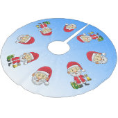 Jingle Bells mit Santa Polyester Weihnachtsbaumdecke (Schrägansicht)