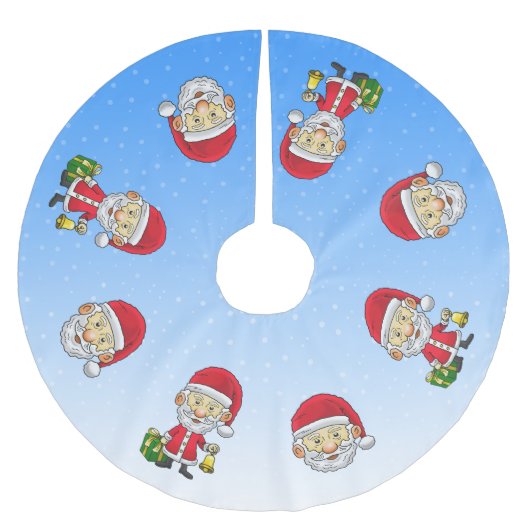 Jingle Bells mit Santa Polyester Weihnachtsbaumdecke (Vorderseite)
