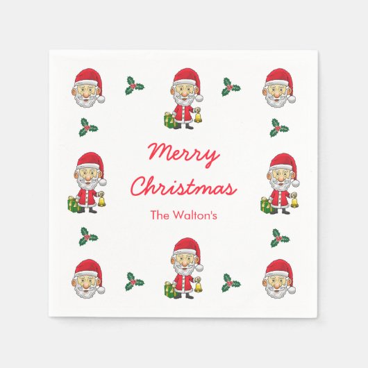 Jingle Bells mit Santa Serviette (Vorderseite)