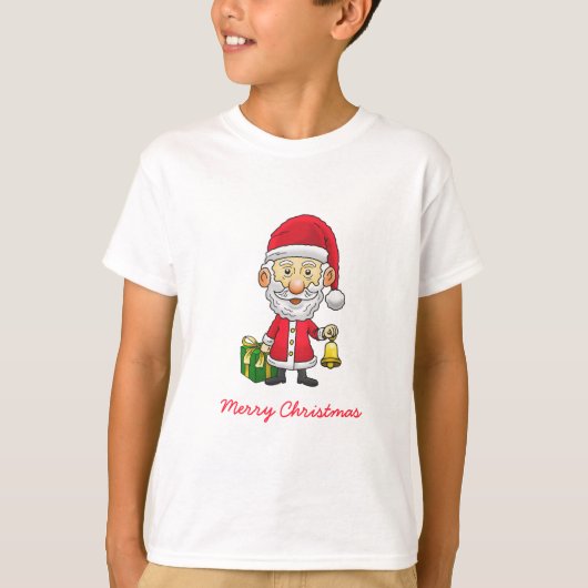 Jingle Bells mit Santa T-Shirt (Vorderseite)