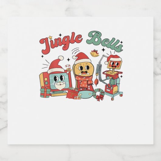 Jingle Bells Nurse, Christmas Nurse, Funny Christm Schaumweinetikett (Einzelnes Label)