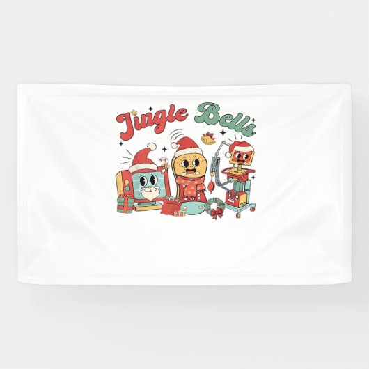 Jingle Bells Nurse, Christmas Nurse, Funny Weihnac Banner (Horizontal)