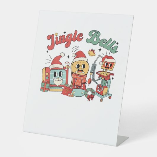 Jingle Bells Nurse, Christmas Nurse, Funny Weihnac Sockelschild (Vorderseite)