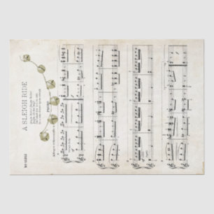 Jingle Bells on Aged Parchment with Gold Bells Seidenpapier