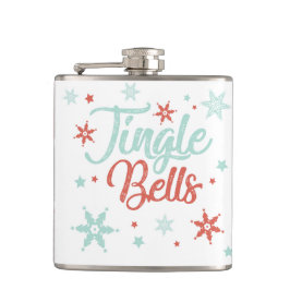 Jingle Bells Pastel Red Green Niedlich Drink Gift Flachmann
