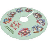 Jingle Bells Polyester Weihnachtsbaumdecke (Schrägansicht)