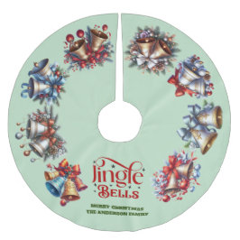 Jingle Bells Polyester Weihnachtsbaumdecke