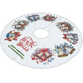 Jingle Bells Polyester Weihnachtsbaumdecke (Schrägansicht)