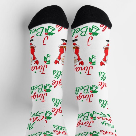 Jingle Bells Printed hohe Qualität Luxury Feeling Socken (Oben)