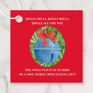 JINGLE BELLS quadratische Favor/Geschenkanhänger I Geschenkanhänger