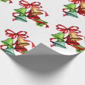 Jingle Bells Red Green Christmas Geschenkpapier (Ecke)